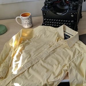 Gap -white and yellow button down shirt